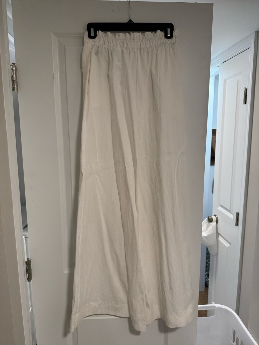 Zara Palazzo Pants in Oyster White